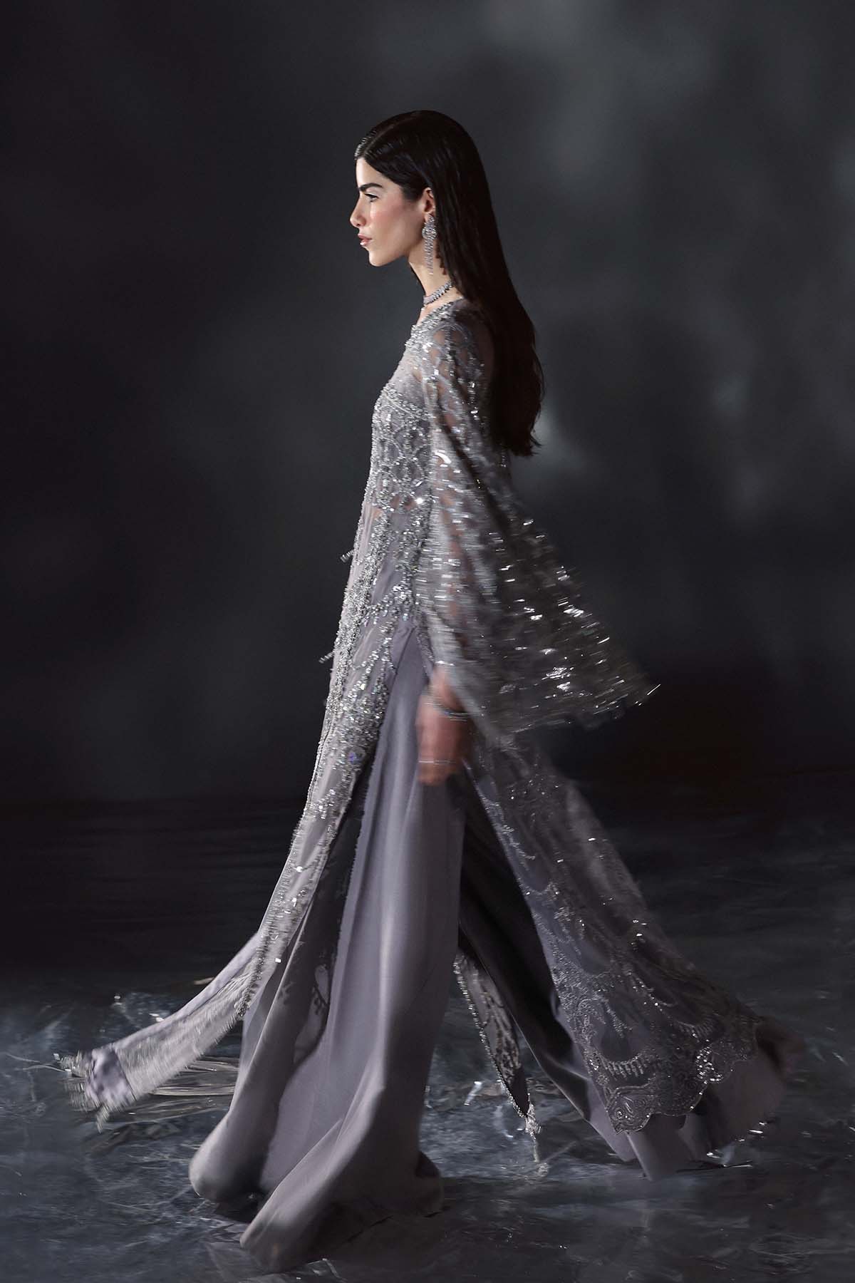 open lace back dress Snowy Blush Long Organza Dupatta Dress main image 0