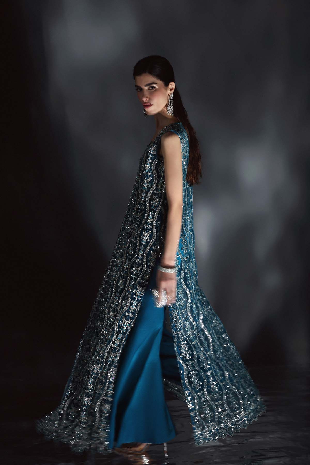 Soigné Organza Dupatta With Pearl Spray